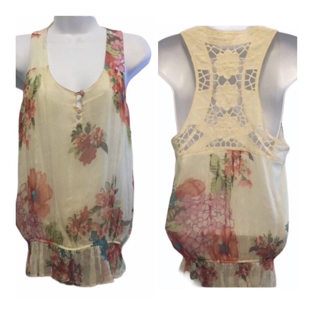 Gibson Floral Crochet Racerback Top from Nordstrom